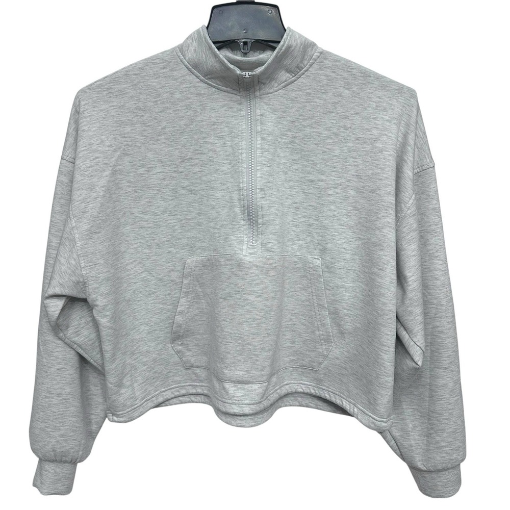 Yogalicious Scuba Nadia 1/2 ZIP Pullover Jacket Heather Gray Women's Size L